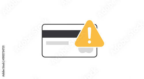 Credit Card Payment Error Warning Icon. Transaction Declined or Security Alert Symbol for Financial Issues