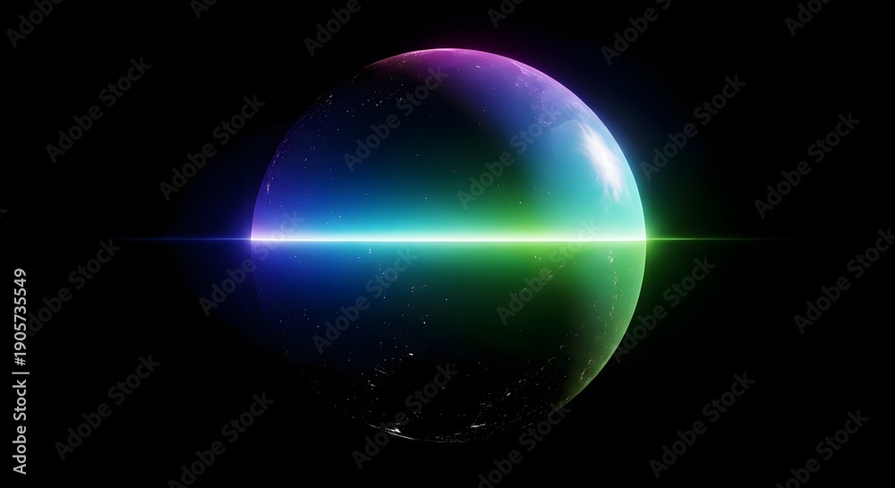 Obraz premium A planet on a black background of vast space with Earth illuminated, starry background