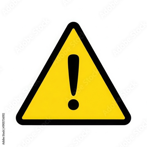 Warning sign with exclamation mark in a yellow triangle