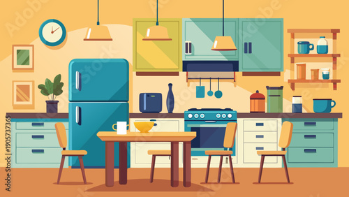 A vibrant classroom filled with students engaged in collaborative learning activities isolated on white background, Vector