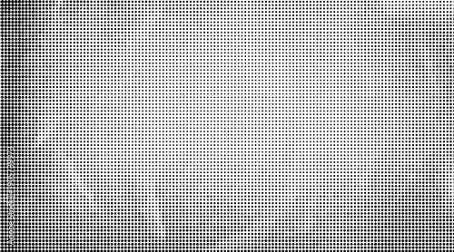 Abstract monochrome halftone pattern with black dots of varying size creating gradient effect