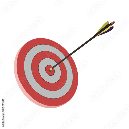 A colorful target with three arrows hitting the bullseye perfectly