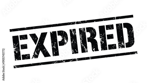 Expired Stamp: A bold, diagonally stamped EXPIRED wordmark on the paper, symbolizing time, obsolescence, and the conclusion of validity.