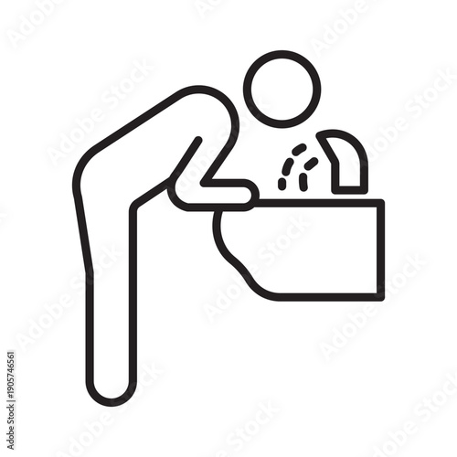 Drinking fountain icon  public water access, hydration, and drinking facilities, vector illustration.