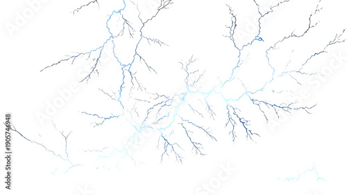 blue electric lightning energy burst, glowing plasma bolts, soft fog, vfx effect, isolated on transparent background, high detail, digital energy wave, bright white and blue light