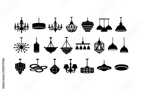 Diverse ceiling light fixtures in modern and classic silhouette designs