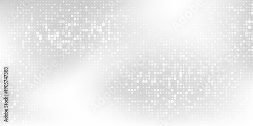 Transparant silver dot abstract foil background with metal mirror texture. Chrome gradient surface with light art