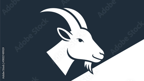 Minimalist Goat Head Logo Design