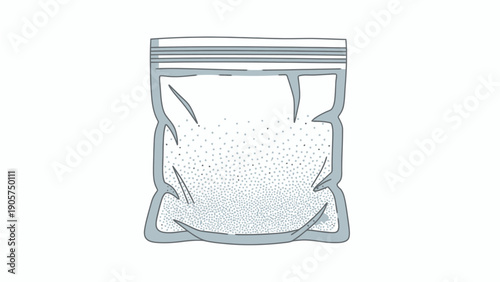 Clear Plastic Ziplock Bag with White Powder