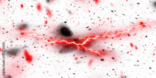 A vibrant watercolor illustration features red blood cells isolated on white with a heart splash design, combining ink splatters and liquid textures in a creative crimson and pink artistic pattern