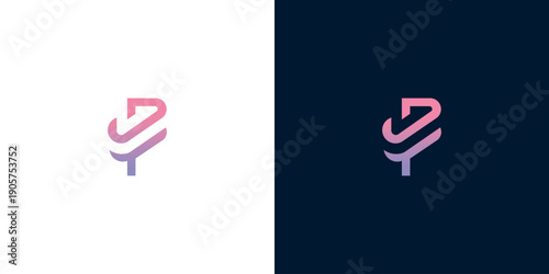 Sleek and professional abstract lettermark logo design featuring a vibrant gradient for modern branding initiatives, perfect for corporate identity and innovative ventures
