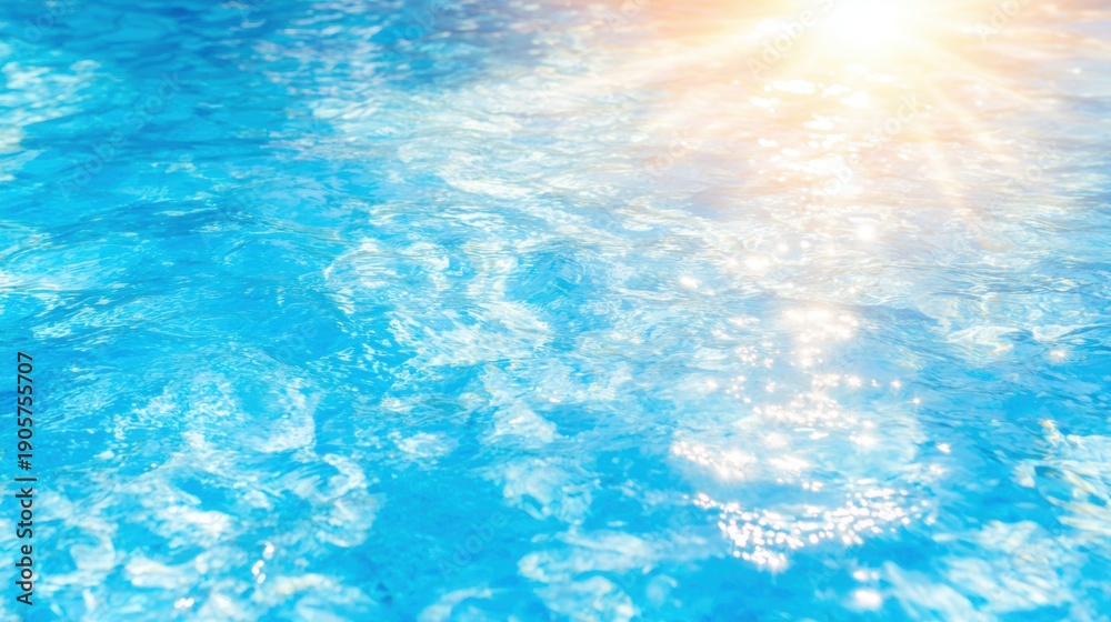 Obraz premium Sunlight shines on clear water surface creating bright reflections