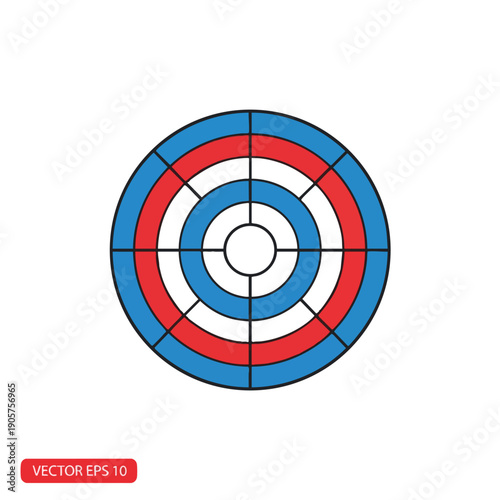 Colorful Archery Target with Bullseye for Shooting Practice and Sports