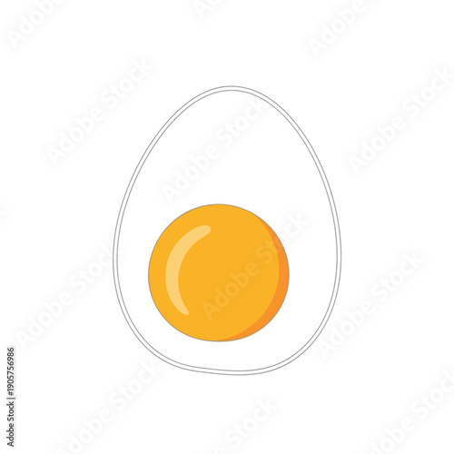 Close up of a Fresh Cooked Egg with Bright Yolk Perfect for Breakfast or Cooking Themes