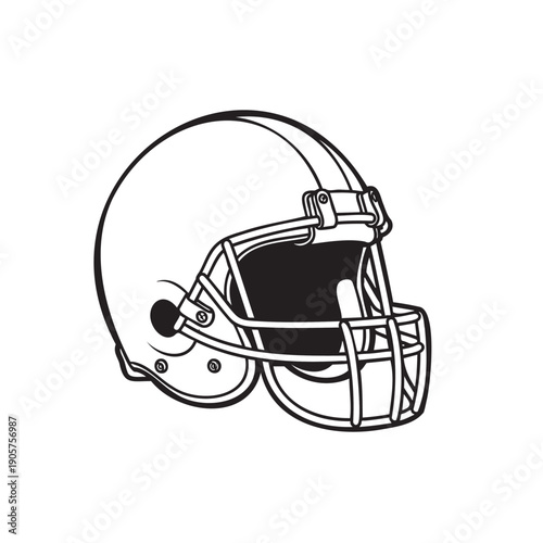 American football helmet isolated on transparent background with faceguard