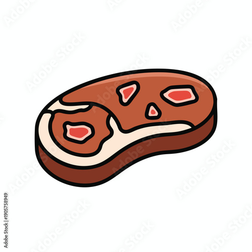 Fresh Raw Steak Illustration for Culinary and Food Industry Uses