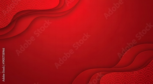 A vibrant red abstract background featuring wavy lines and textured patterns in a modern design, viewed from a straightforward perspective, as seen in 25.jpg