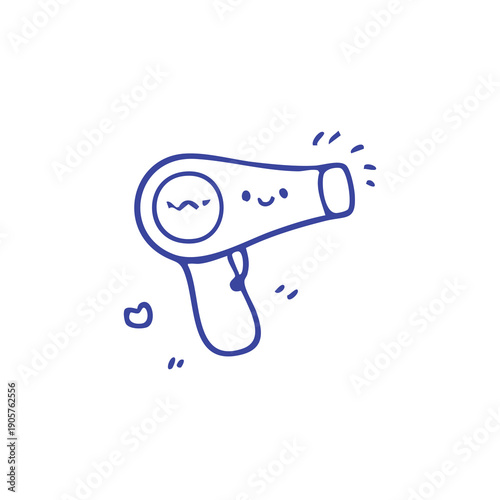 Simple Line Art Hair Dryer Illustration