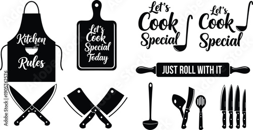 Set of hand drawn kitchenware icons featuring cooking tools appliances and utensils for culinary and home lifestyle design