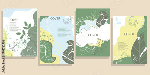 Big set of Spring Sale background, banner, flyer, template for advertising, web, social media, web. Hello Spring posters card frame typography design with leaves, plants.