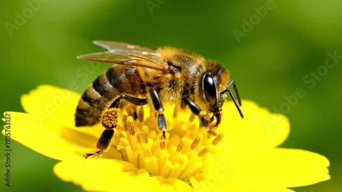 Bee Collecting Nectar Extreme Macro