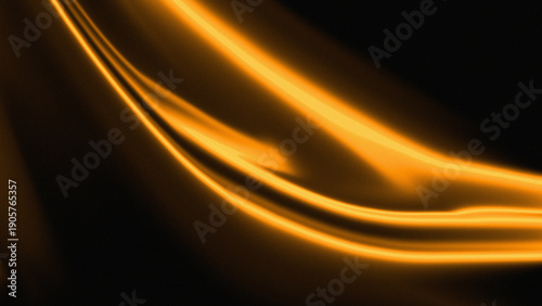 Obraz na plátně Elegant abstract background featuring smooth golden waves on a dark black backdrop