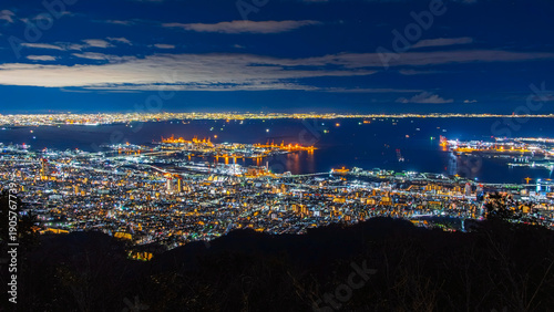 Fotografie 兵庫県神戸市 摩耶山・掬星台から一望する大阪湾と阪神間の大パノラマ夜景