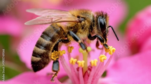 Bee Pollination Close Up