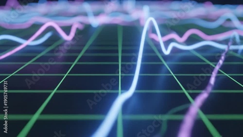 Abstract Data Visualization - Fluctuating Lines on a Grid.
