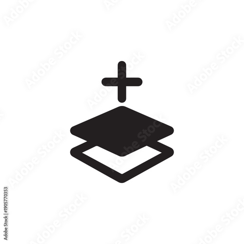 Add layer icon silhouette vector design art illustration.