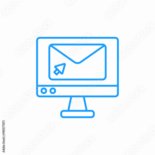 email on monitor icon sign vector
