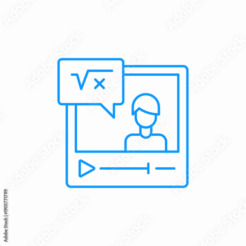 online learning math icon sign vector