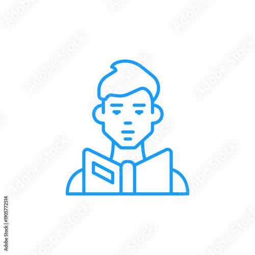 person reading book icon sign vector