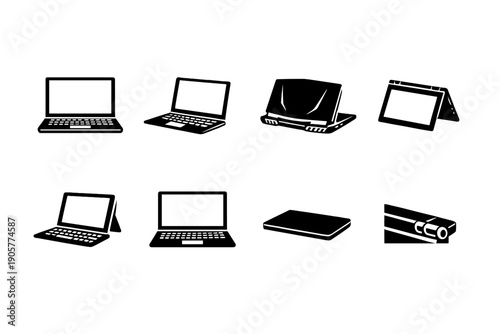 Technology Devices Icon Set: Laptop, Tablet, Computer, Smartphone, Gadget, Device, Screen, Electronics, Mobile