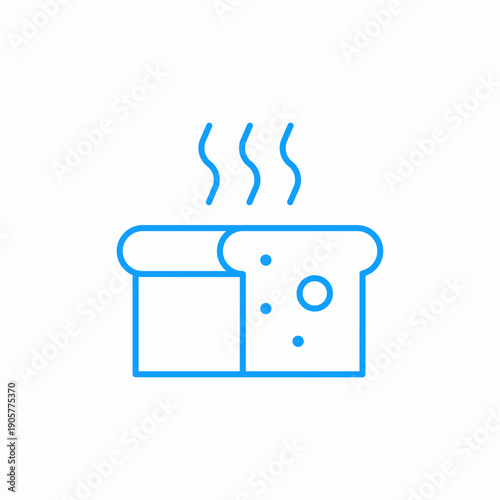 steaming loaf bread icon sign vector