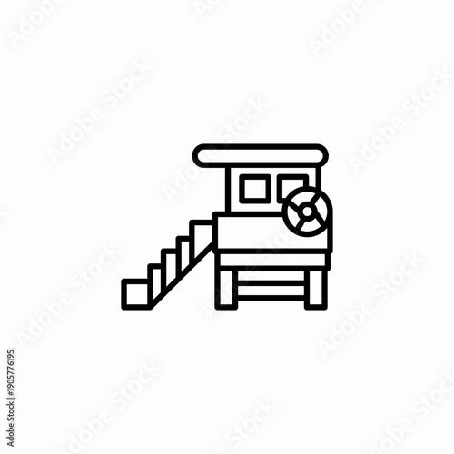 beach lifeguard tower icon sign vector