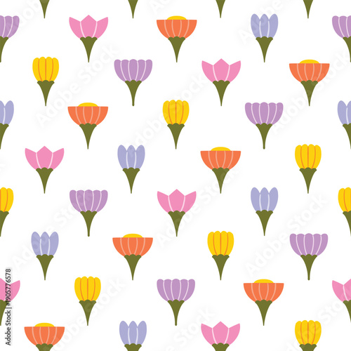 Small Geometric Flower Print for Fabric whit