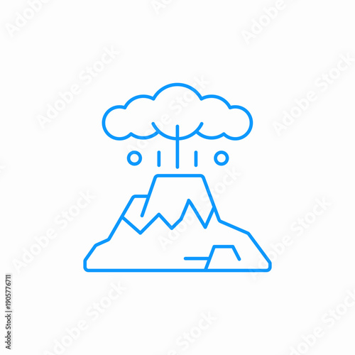 volcano eruption cloud icon sign vector