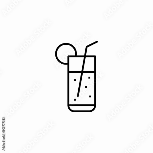 fizzy cocktail drink icon sign vector