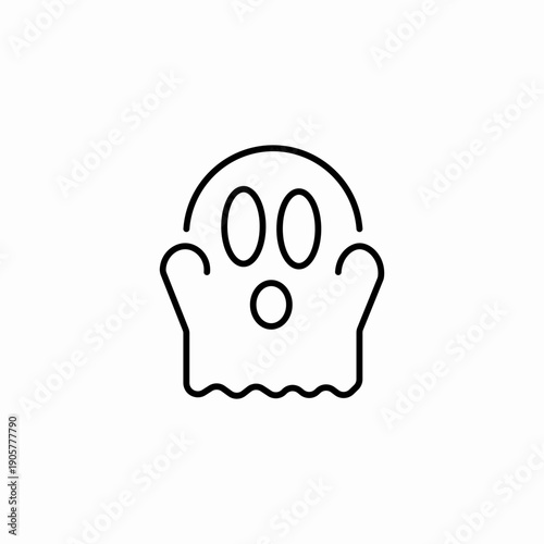 cartoon spooky ghost icon sign vector