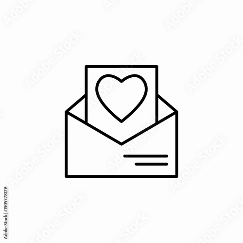 love letter envelope icon sign vector