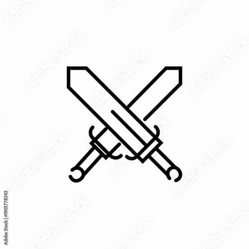 crossed video game swords icon sign vector