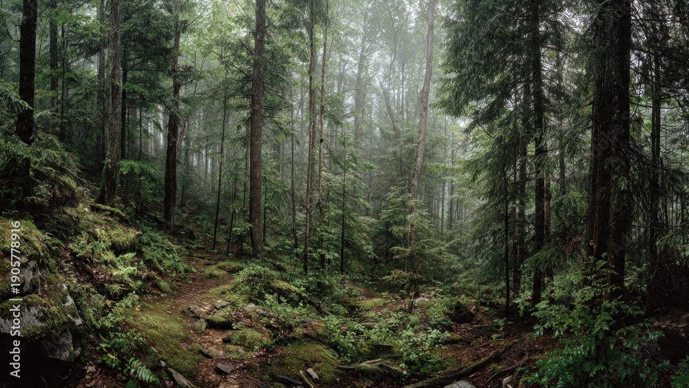 Fototapeta premium Lush Green Forest Landscape