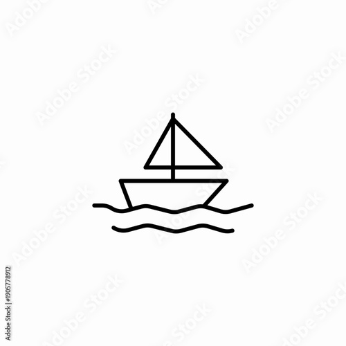 sailboat on ocean icon sign vector