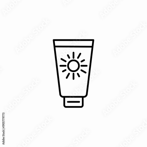 sun lotion tube icon sign vector