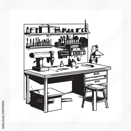 workshop tool set on the table