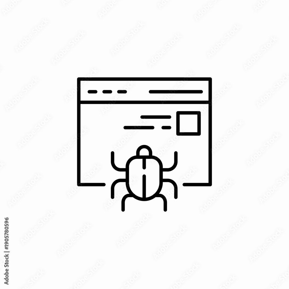Quadro su tela browser window virus icon sign vector