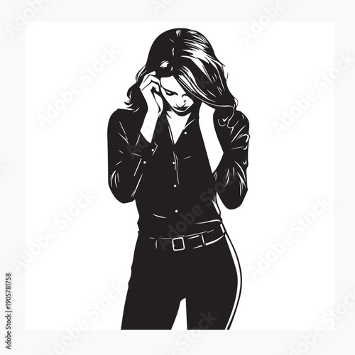 worried woman gesture
