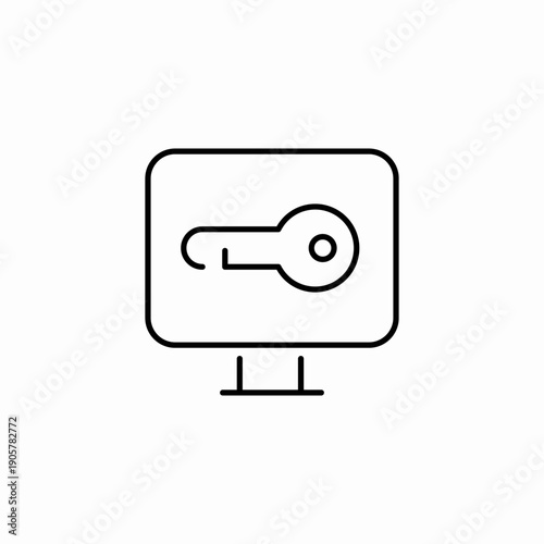 secure login monitor icon sign vector