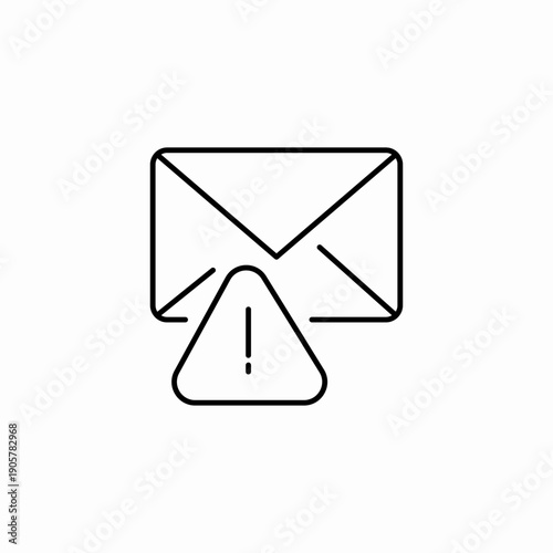 suspicious email alert icon sign vector